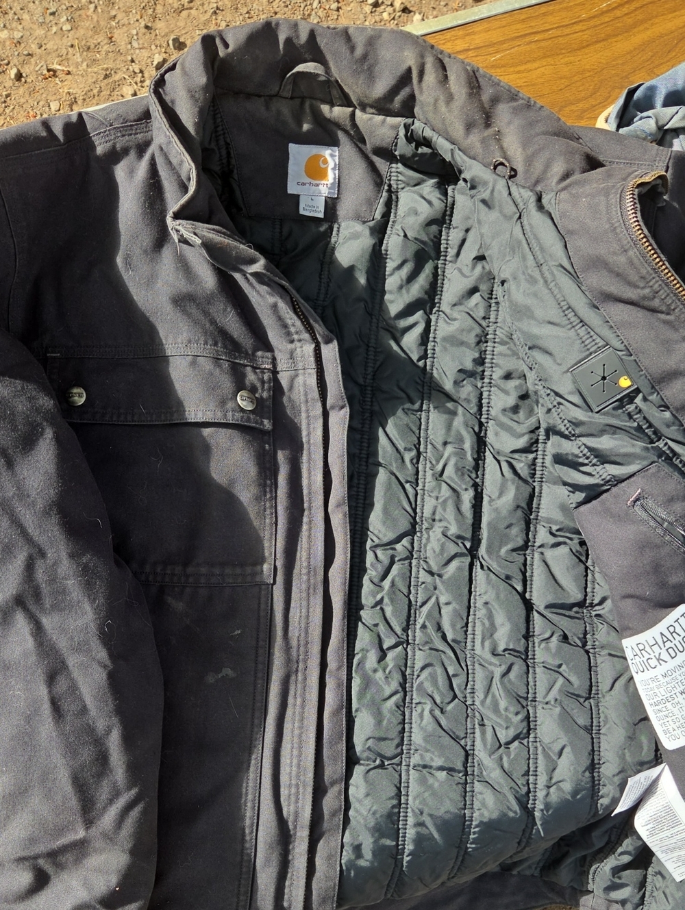 Carhartt Men's Black Quilted-Lined Lightweight Work Jacket